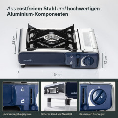 Skandika Skandika Gaskocher Brann 1-flammig, (1-St), robuster Campingkocher fur Gaskartuschen MSF-1A 227 g, Edelstahl Газовая плита Skandika Brann 1 пламя, (1 шт.), прочная походная плита для газовых баллончиков MSF-1A 227 г, нержавеющая сталь