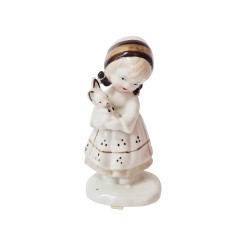 ECHT Porzellan Коллекционная статуэтка "Девочка с кроликом на руках", 13см х 7см, Тайвань, 1960-70гг.