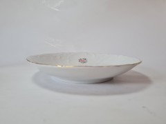 Тарелка сервировочная винтажная Seltmann Bavaria Johann Vohenstrauss с цветочным рисунком, фактурным узором и позолоченным ободком, 19,5 см, Германия, 1960-70гг.