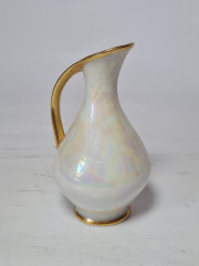Ваза-кувшин винтажная Plankenhammer Zak Bavaria, фарфоровая с 24K позолотой "Боденское озеро", 10,5 x 5,5 см, Германия, 1960-70гг.