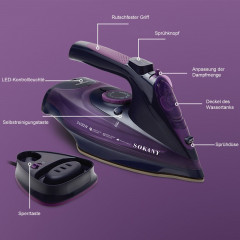 Aoucheni Aoucheni Dampfbugeleisen Schnurloses Bugeleisen Dampfbugeleisen Trockner Wiederaufladbar, Feinbugelspitze Паровой утюг Aoucheni Беспроводной утюг Сушилка для парового утюга Перезаряжаемый тонкий утюг