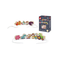 Janod Fadelspiel Bauernhof 11 Teile (Holz) Резьбовая игровая ферма 11 деталей (дерево)