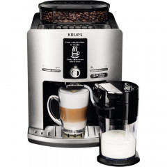 Krups Krups Kaffeevollautomat EA 82 FE Latt'Espress Quattro Force Kaffee-Vollautomat silber/schwarz Полностью автоматическая кофемашина Krups EA 82 FE Latt'Espress Quattro Force полностью автоматическая кофемашина серебристый/черый