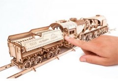 UGEARS Modellbausatz V-EXPRESS DAMPFLOKOMOTIVE mit TENDER Модельный комплект ПАРОВОЗ ЭКСПРЕСС V-EXPRESS с ТЕНДЕРОМ