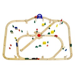 LittleTom Holzeisenbahn 96-teilig HE-125 Деревянный паровозик 96 штук HE-125