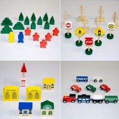 LittleTom Holzeisenbahn 96-teilig HE-125 Деревянный паровозик 96 штук HE-125