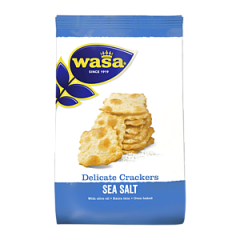 Wasa Хрустящие хлебцы деликатесные, тонкие крекеры с морской солью 180г