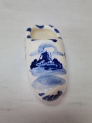 Delft Blue Holland Башмачок с синим декором, ручная роспись, дельфтский фарфор, 7 x 3 см, Голландия, 1960-70гг.