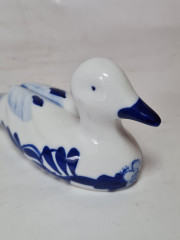 Delft Blue Holland Утка с синим декором, ручная роспись, дельфтский фарфор, 12 x 6 см, Голландия, 1960-70гг.
