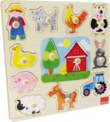 Goula Holzpuzzle Silhouetten Bauernhof Деревянная ферма силуэтов головоломки