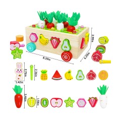 Vetaka Steckspiel Holzspielzeug Karotte Fruchte fur Kinder Привязка игры деревянная игрушка морковь фрукты для детей