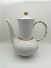 Набор для чая винтажный Seltmann Weiden Bavaria / Коллекция Annabell, белый фарфор с золоченым орнаментом, Германия, 1960-70гг.