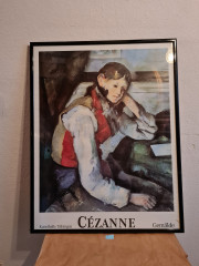 Картина винтажная "Мальчик в красном жилете" Сезанн, 80 x 62 см, Германия, 1960-70гг.