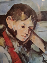 Картина винтажная "Мальчик в красном жилете" Сезанн, 80 x 62 см, Германия, 1960-70гг.