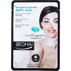 Iroha Anti Aging 100 % Cotton Face & Neck Mask Антивозрастная маска для лица и шеи из 100% хлопка
