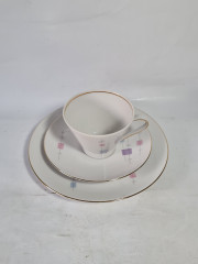 Чайное трио винтажное Schumann Arzberg Bavaria в пастельных тонах, фарфор, Германия, 1970-80гг.