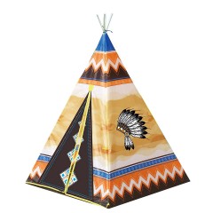 Playfun Indianerzelt Tipi mit Indianer Motiv drinnen und draussen Типи индийской палатки с индийским мотивом внутри и снаружи