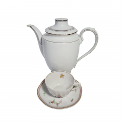 Набор для чая винтажный: чайники Schrinding Bavaria / Коллекция "Hannelore" и чайная пара Parrier Fils Paris, фарфор, Германия, 1970-80гг.